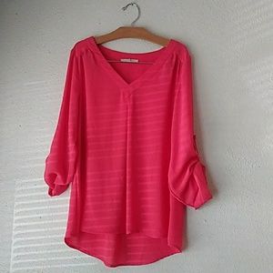 Stitchfix 41 Hawthorn coral tunic blouse top